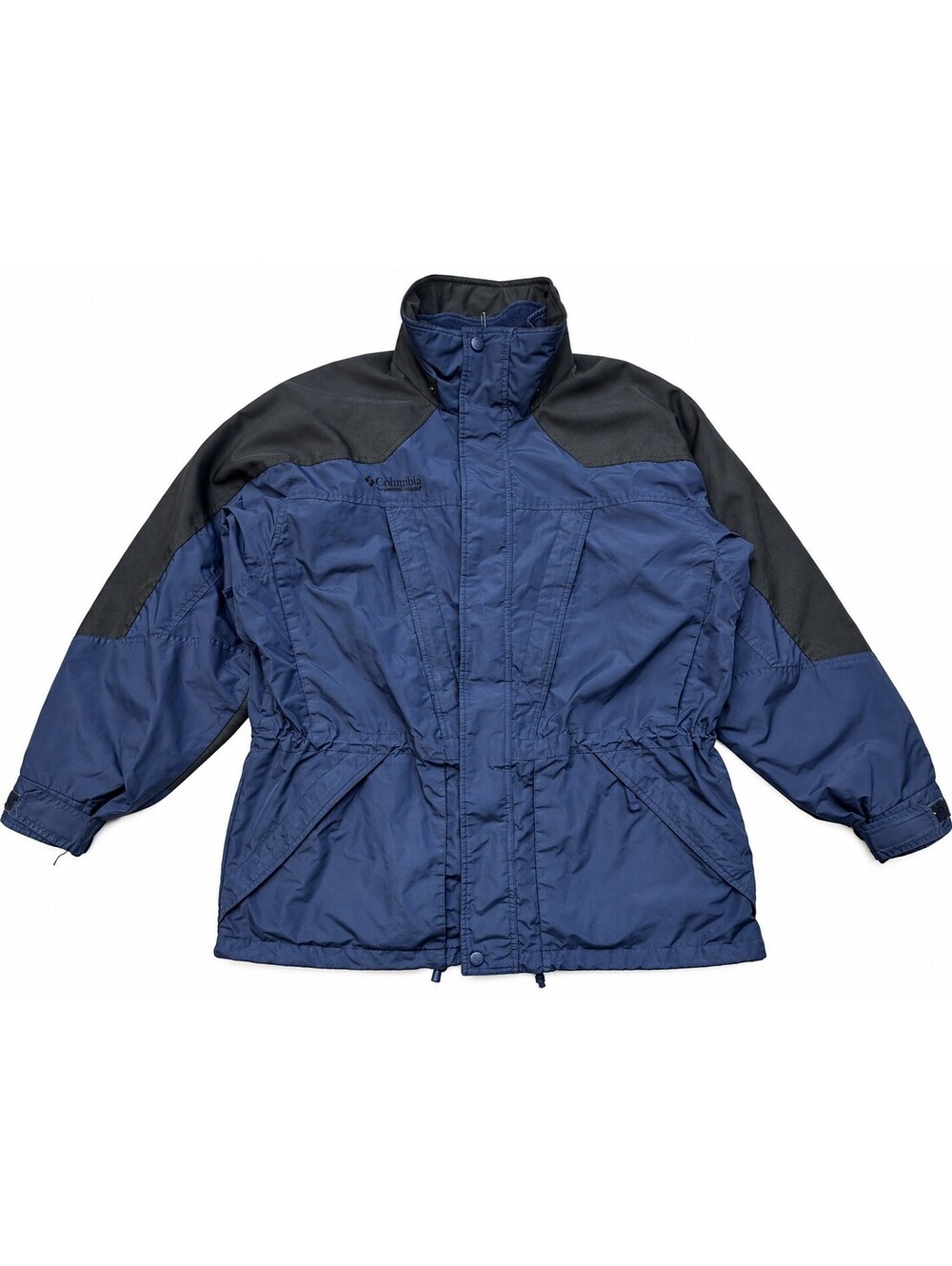 Vintage Columbia Interchange 3 in 1 Jacket Mens Large Navy Black Zip Out Liner